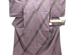 未使用品　斜め縞模様織り出し本場泥大島紬着物(5マルキ)(加納別誂)